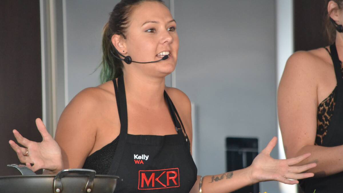 My Kitchen Rules stars, Chloe and Kelly were among Crab Fest's culinary sights. Photo by Amy Martin.  
