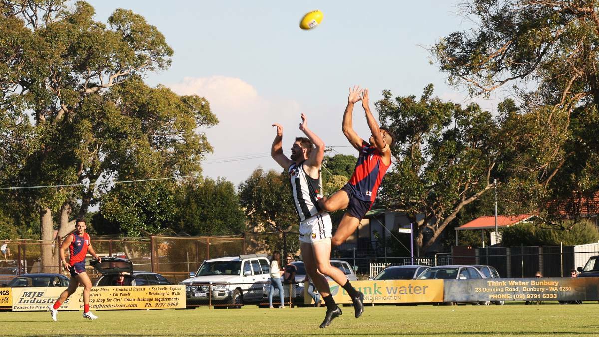 Carey Park's Brandon Jetta has had a stellar 2015 campaign. He is pictured here taking a screamer in his side's round two clash with Busselton.