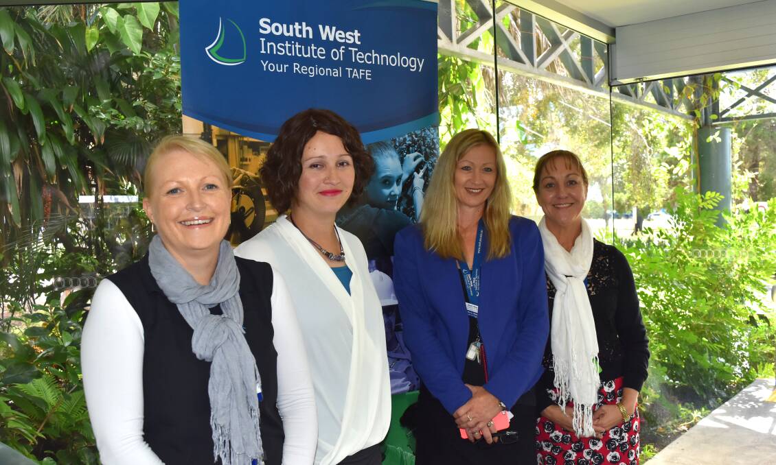 Cathy McGill, Alison Sweet, Raina Hawkins and Anita Host at the South West Institute of Technology.  
