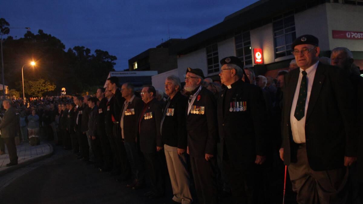 The Anzac Day Dawn Service at the Bunbury War Memorial. 