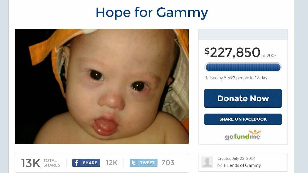 Fundraising efforts have seen Gammy able to access specialist care his surrogate mother would not have been able to afford. 