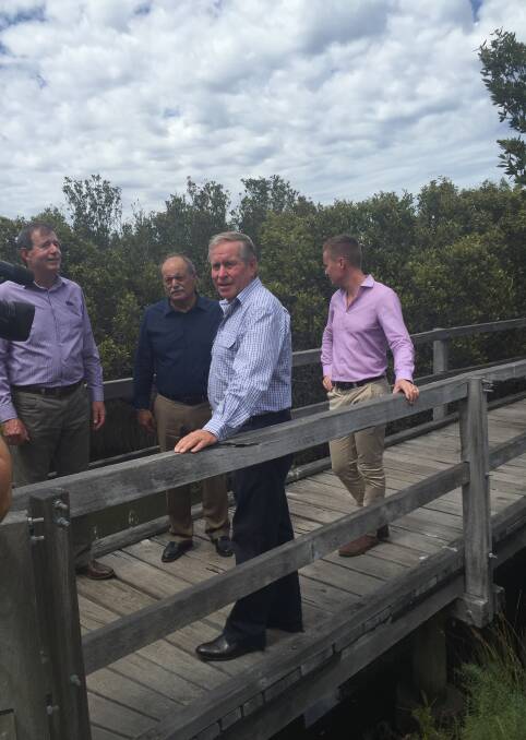 Land on Koombana Drive has been announced as the new home of a government department in Bunbury. Pictured is Premier Colin Barnett with Bunbury Mayor Gary Brennan and Bunbury MLA John Castrilli.  