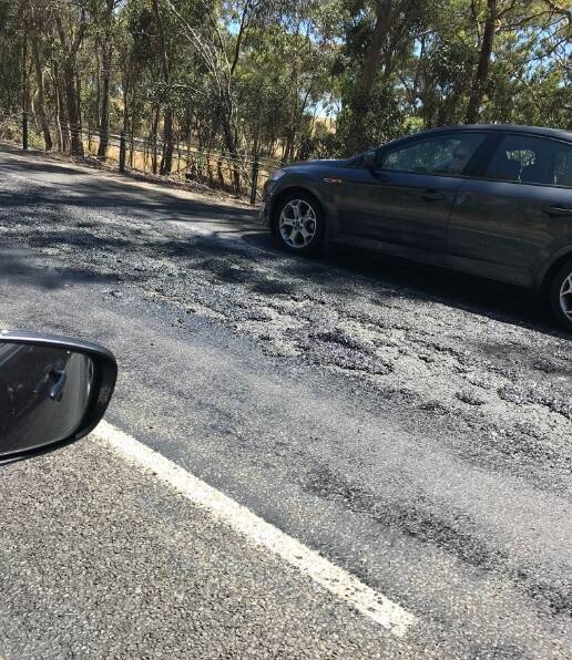 Damage to the road. Picture: Twitter: @StephHarris26