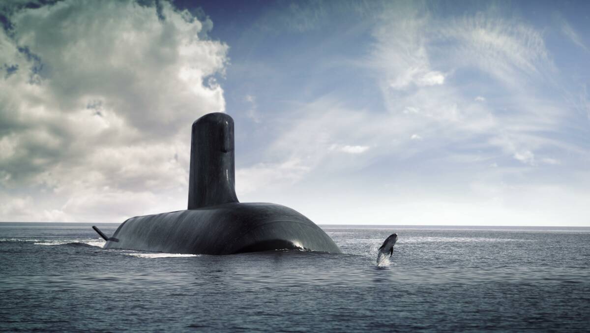 An impression of a Shortfin Barracuda submarine being built with the help of French firm Naval Group. Picture: DCNS Group