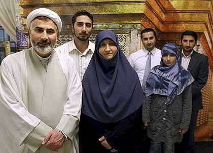 Sheikh Mansour Leghaei with, from left, his son Mohammad Ali, wife Marzieh Hosseini, son Mohammad Sadesgh, daughter Fatima Mohammad Reza, and son Mohammad Reza. Photo: Tamara Dean