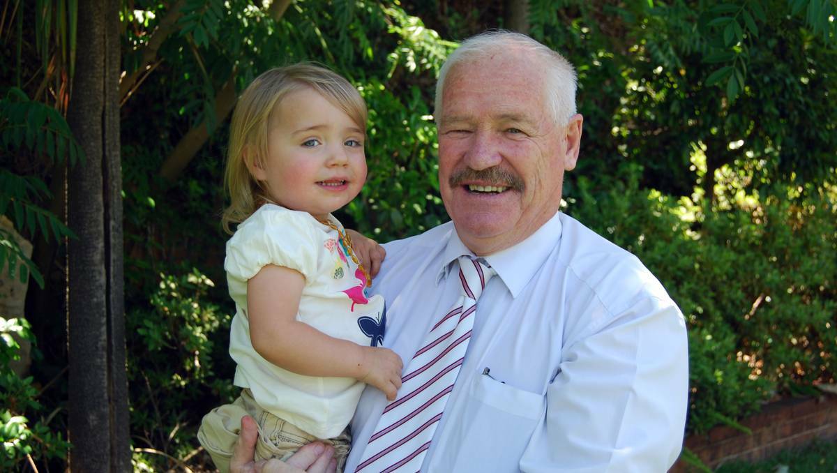 Collie-Preston MLA Mick Murray with his granddaughter Summer Sutcliffe outside Parliament House.