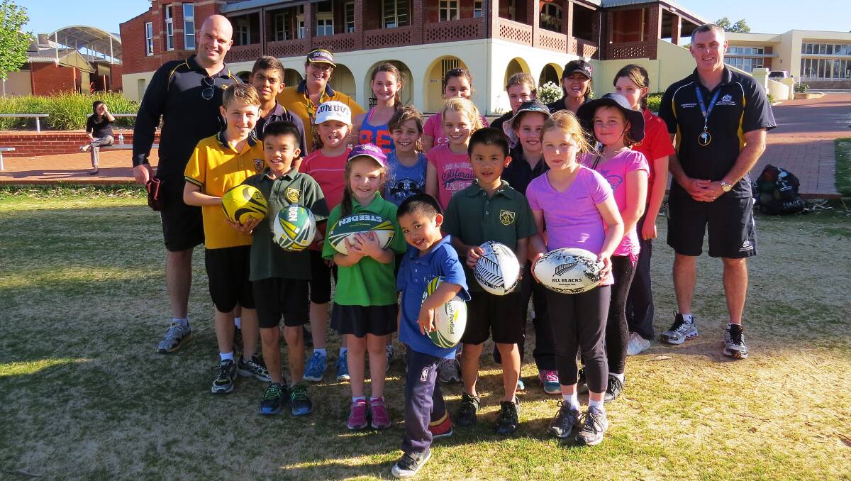 After school rugby has started at St Joseph's Northam after school. Photo: Avon Valley Advocate.