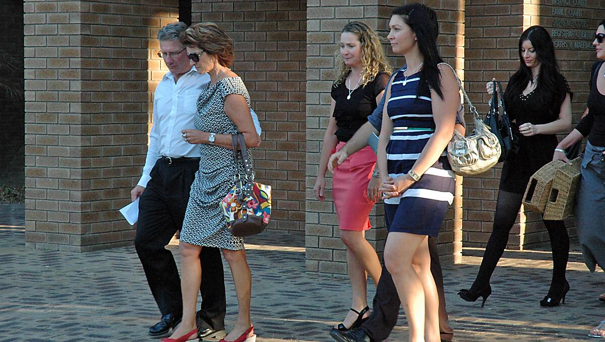 The parents and family of Trent John Panizza emerge from court after the verdict was handed down.