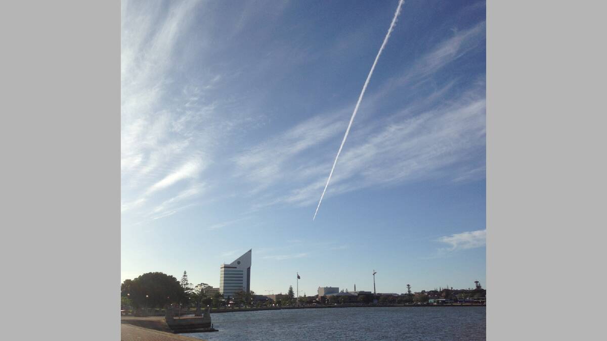 It was a rare sight for Bunbury residents when a jet plane shot across the sky last Thursday afternoon.