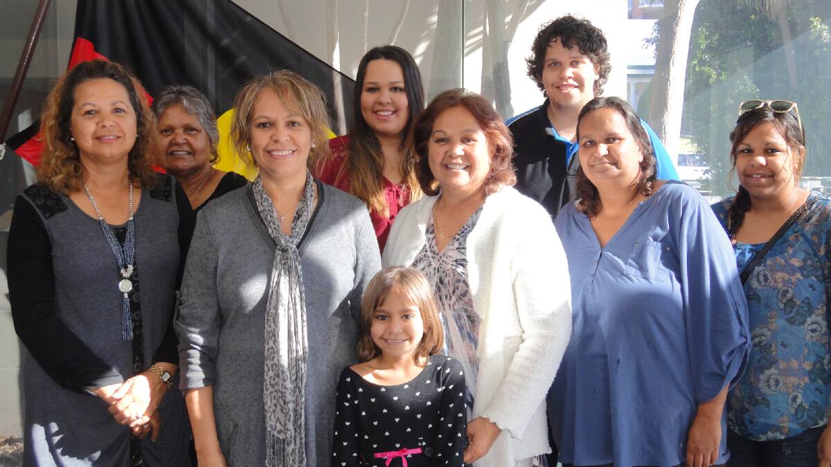 Some of Bunbury’s Aboriginal residents went to the City of Bunbury civic reception last year as part of the NAIDOC week celebrations. Pictured are Violet Pickett, Rhona Wallam, Korrine Bennell, Brandan and Dallas Yarran, Nicole Williams, Lera Bennell, Janine Williams and Chanyce Wallam.