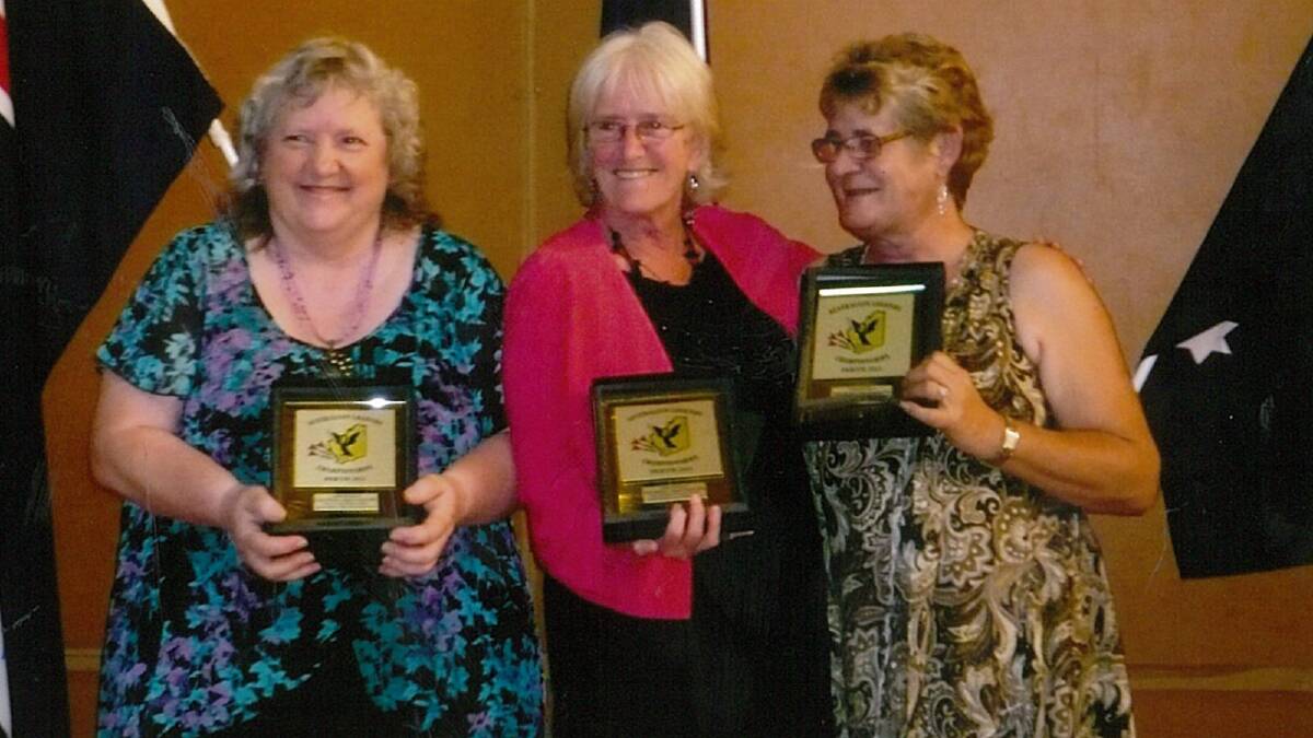 Ladies team division four winners Verna Tunsell, Ann Littleboy and Sheryl Gladish. 