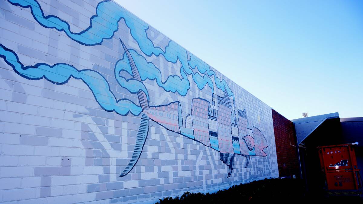 Andrew Frazer has transformed the South's Furniture wall on the corner of Wellington Street and Witenoom Street. 