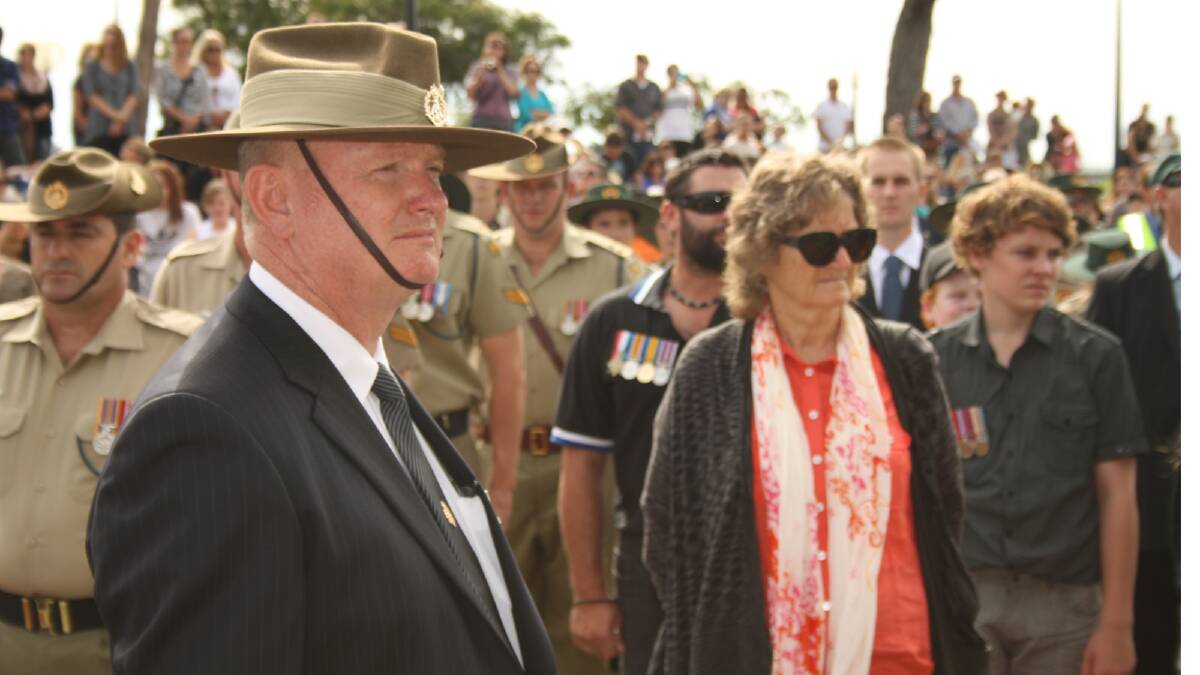 Anzac Day official ceremony at the Graham Bricknell Shell in Bunbury. 