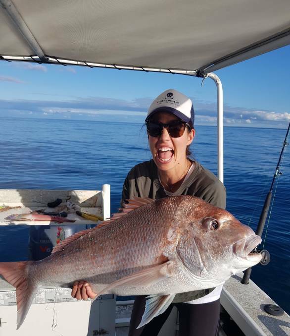 Pink snapper catch: Dunsborough resident Serena Robinson with her catch from Geographe Bay in September. Photo: supplied 