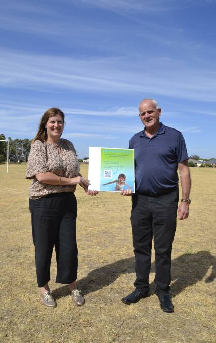 Have your say: Collie-Preston MP Jodie Hanns with Dardanup shire president Mick Bennett at the location for the new Millbridge open space. Picture: Pip Waller 