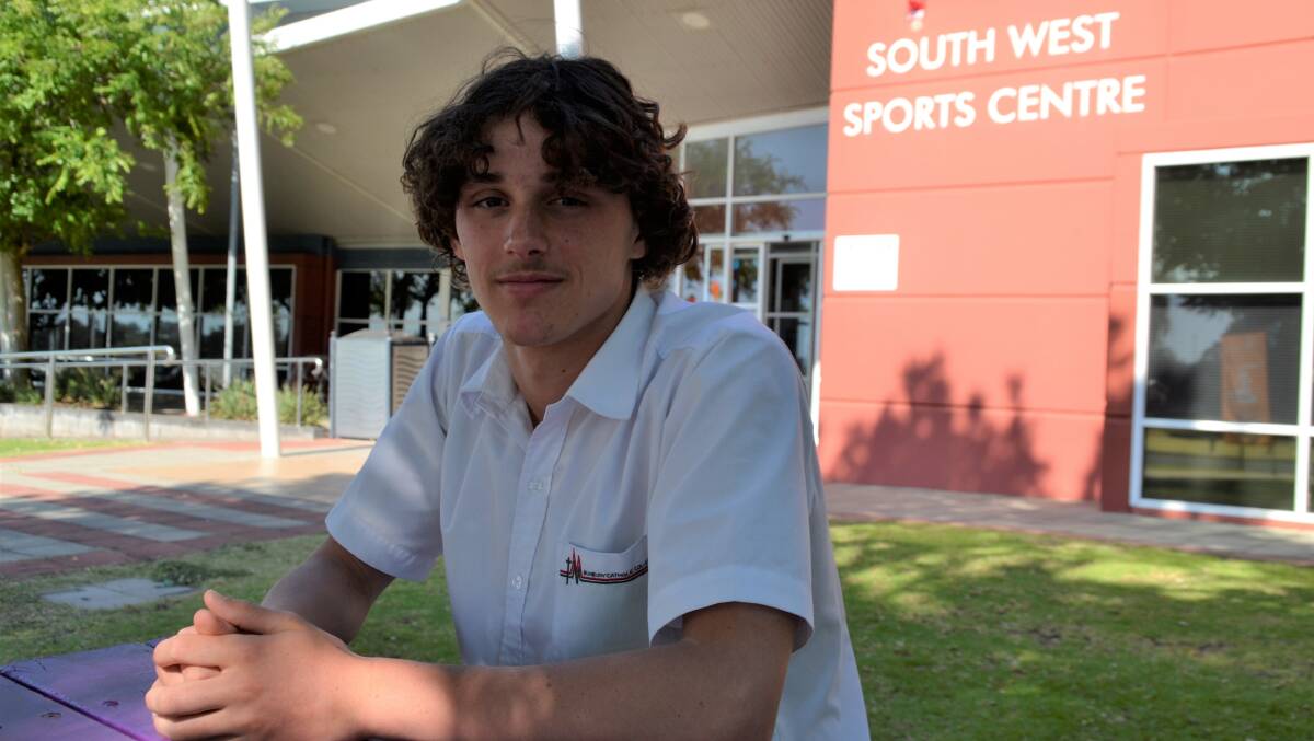 "Just keep at it": 15-year-old para-swimmer Alex Saffy received the 2021 Wally Foreman Foundation Scholarship. Picture: Pip Waller