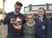 Lest We Forget: Shane, Marie and Jessika Coenen. Picture: Pip Waller 