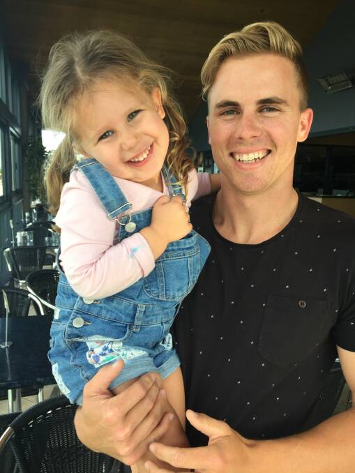 Riding for a reason: Tom Buchanan with his niece Ahlia. Picture: supplied. 
