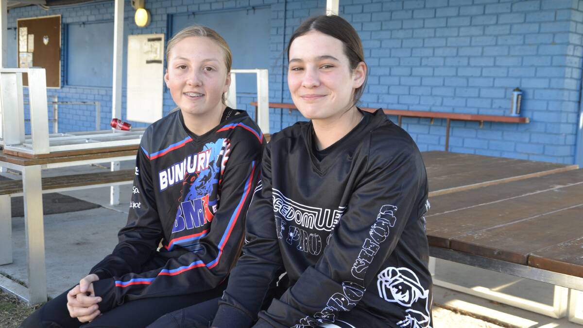 A boost for girls in sport: Fourteen-year-old Daytonna Longbottom and 13-year-old Savannah Birch at the Hay Park Multi-Sports Pavilion. Picture: Pip Waller 