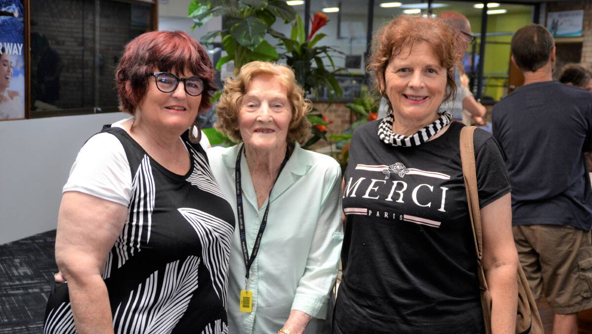 Celebrating Mum: Ms Murray with her daughters, Georgina Palmer and Raneleigh Estermann. Picture: Pip Waller 