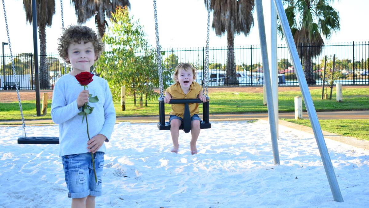 Roses: Connor Barrett and Josh Williams both have cystic fibrosis and cannot play with each other because of the risk of cross infection. Picture: Jemillah Dawson 