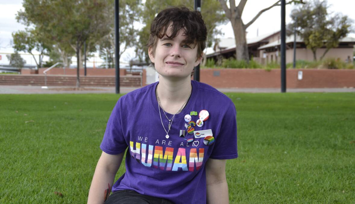 Comfort in your own skin: Kai encouraged the Bunbury community to be kind to each other and not judge based on gender or sexual orientation. Picture: Pip Waller 