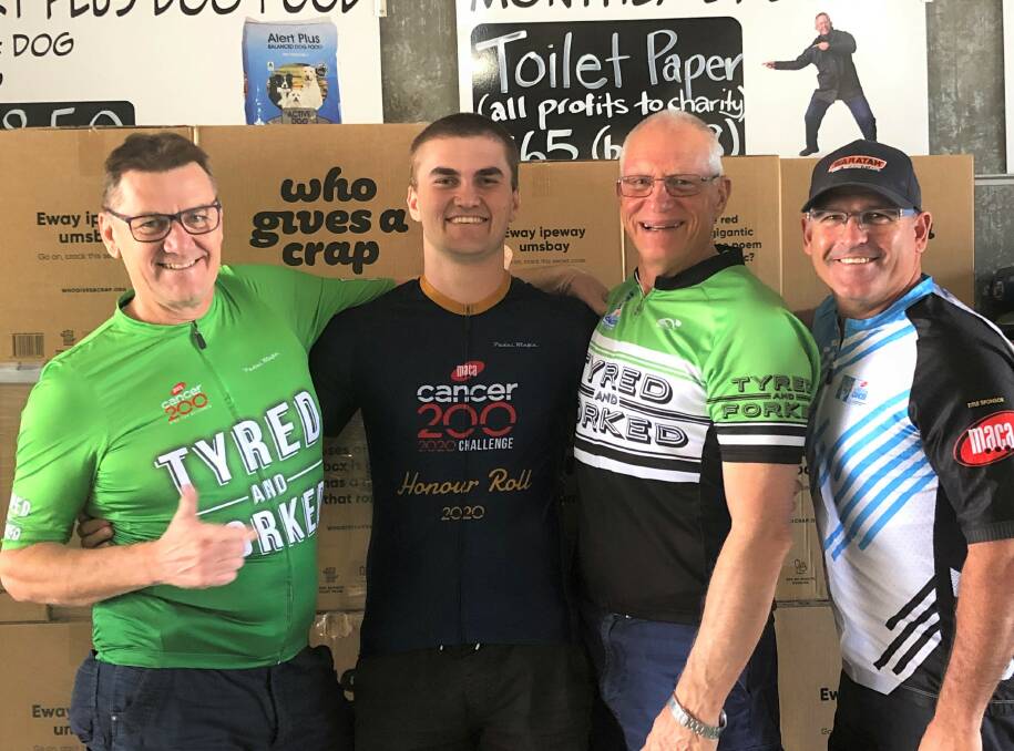 Giving a crap: All profits from selling the toilet paper will go towards supporting the 'Tyred and Forked' cycle team in the Cancer 200 ride. Picture: Supplied