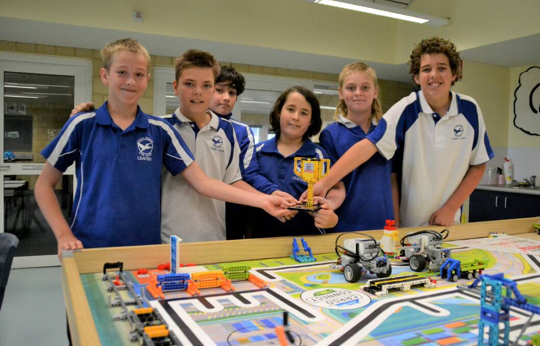 Meet the 'Lego Lads': Eaton Primary School year six students Adam Grace, Conner Bleys, Ben Mercader, Rhys Clark, Blake White and Beau Jones. Photo: Pip Waller. 