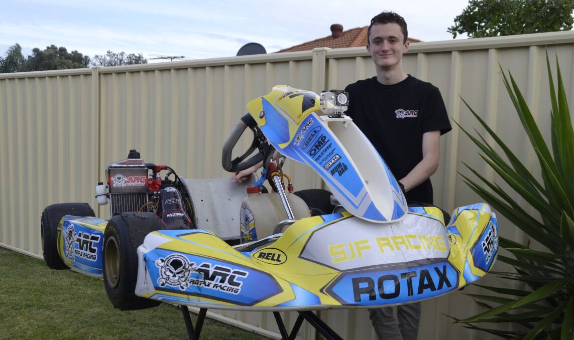 Silver: Fiorzena said his kart sat only 10cm off the ground and could reach speeds of 110 kilometres per hour. Picture: Pip Waller 