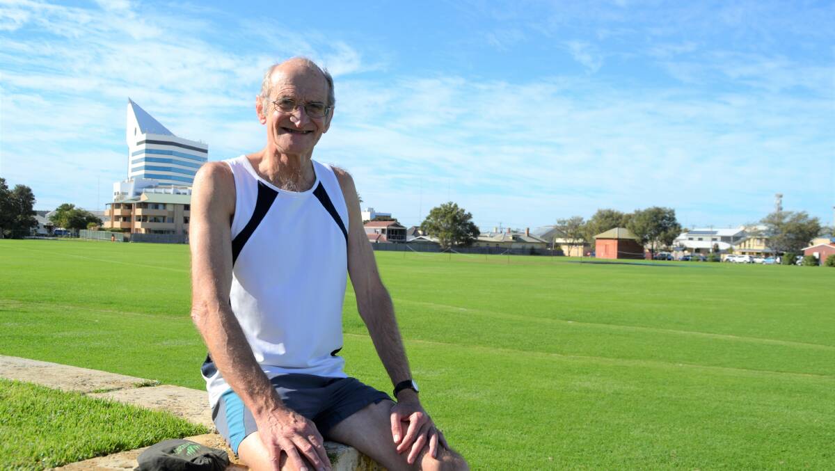 50 years: Long time runner John Collingridge said he ran along the Leschenault Inlet to the Bunbury Runners Club and back again, almost daily. Picture: Pip Waller 