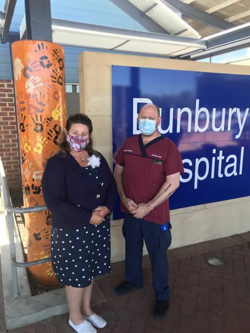 Election promise: Australian Labor Party candidate for Forrest Bronwen English and Darren Thompson at the Bunbury Regional Hospital. Picture: Supplied