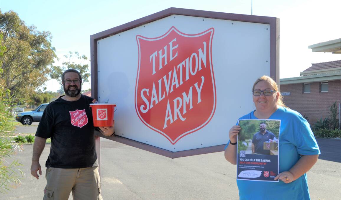 The Salvation Army Bunbury Captain Mark Schatz with Bunbury employee Katrina Williams. 