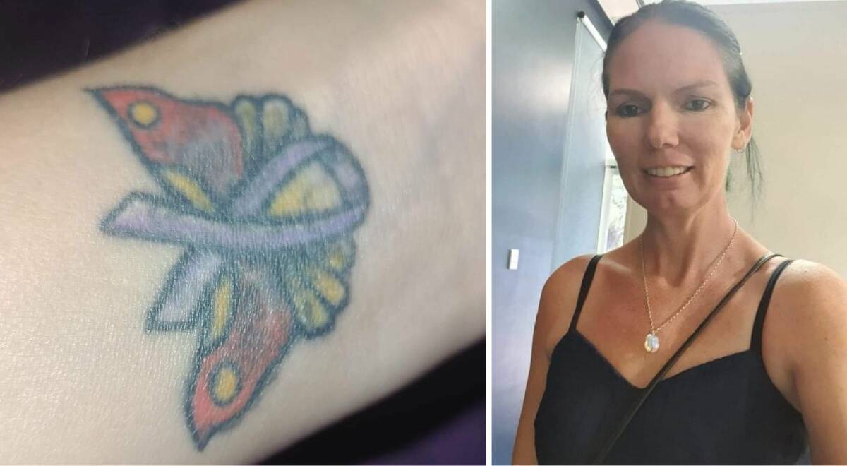 Free: Chantel's butterfly tattoo represents her escape from domestic violence. Pictures: Supplied.