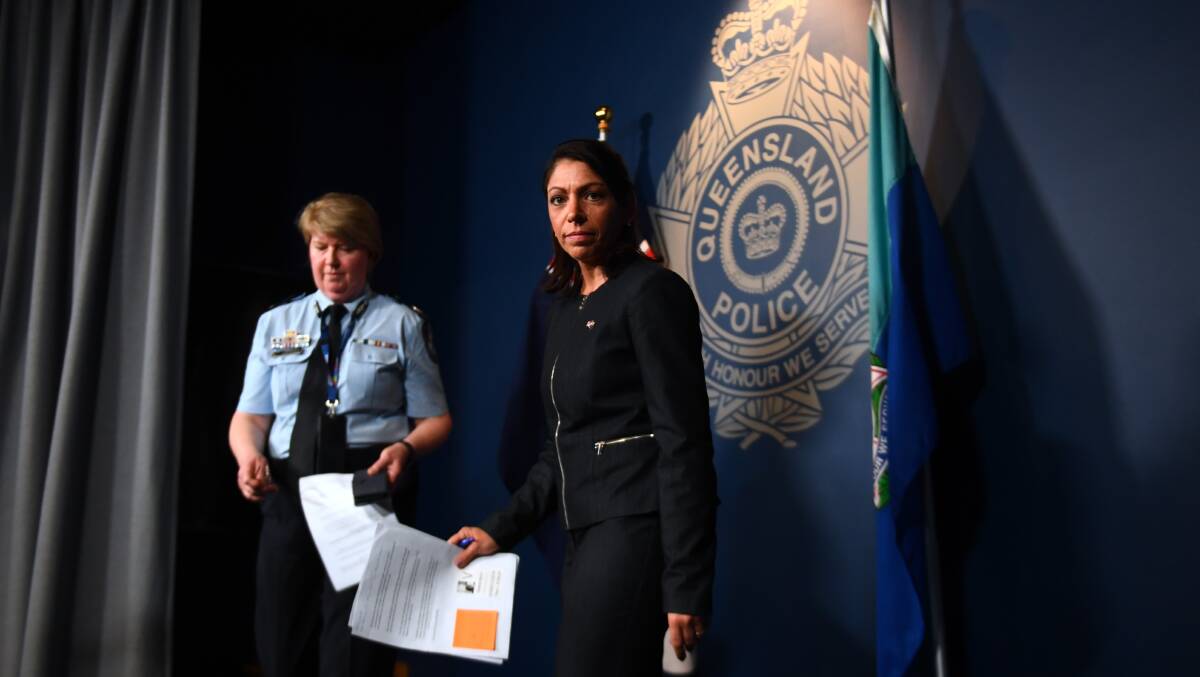 Queensland Police Service assistant commissioner Cheryl Scanlon and Federal Bureau of Investigation representative Nitiana Mann on December 6, 2023. Picture via AAP Image/Jono Searle