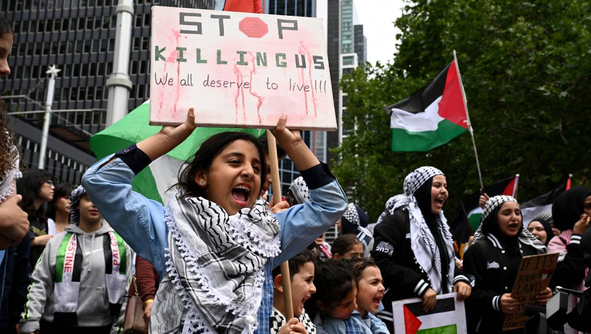 The School Strike 4 Palestine in Sydney on November 24. Picture by AAP Image/Dan Himbrechts