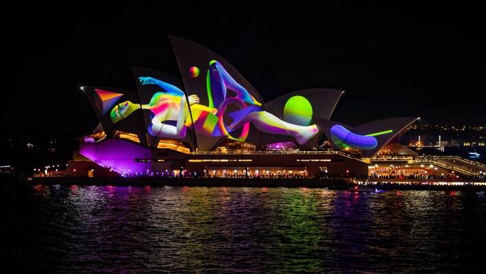 Striking work by Australian artist Jonathan Zawada … the centrepiece of Vivid Sydney. 