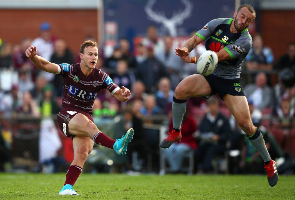Highlights from the round 13 NRL match between the Manly Sea Eagles and the Canberra Raiders at Lottoland on June 4. Photos: Cameron Spencer/Getty Images
