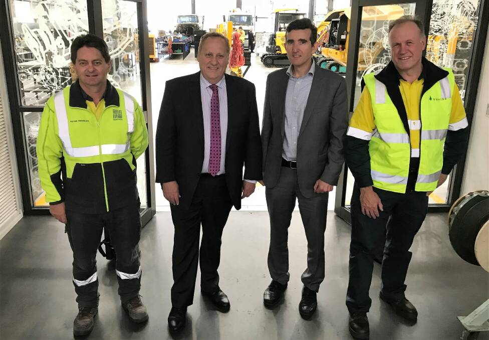 South32 Worsley Alumina operations manager Peter Prinsloo, Bunbury MLA Don Punch, Bunbury-Wellington Economic Alliance chief executive officer Matt Granger and South West Chambers of Commerce and Industry president Patrick Warrand.