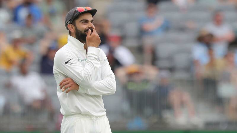 Virat Kohli of India is seen on day three of the second Test match.