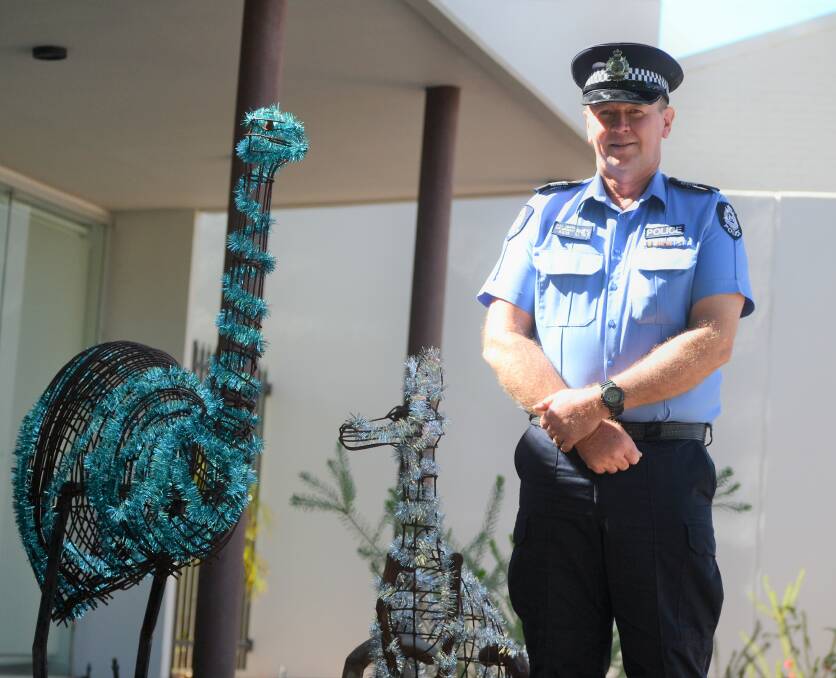 Protect and serve: Bunbury Police Officer in Charge Senior Sergeant Mal Jones is getting ready for Christmas. Photo: Thomas Munday. 