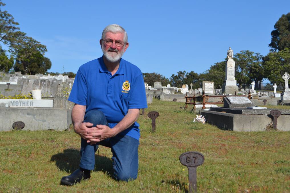 Honouring the fallen: Bunbury military historian Jeff Peirce at the Bunbury Cemetery. Photo: Thomas Munday. 