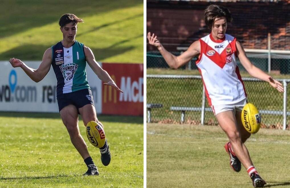 Around the ground: South Bunbury and Peel colts player Lachlan Riley has secured a spot on the 2018 WAFL Colts Team of the Year. Photos: Supplied. 