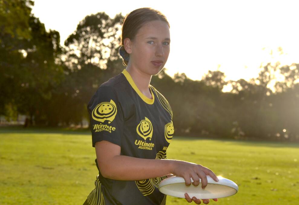 Giving it a shot: Bunbury Ultimate Frisbee's Eilish Warnock is counting down to the 2019 Mooovin' the Grove event on May 18 and 19. Photo: Thomas Munday. 