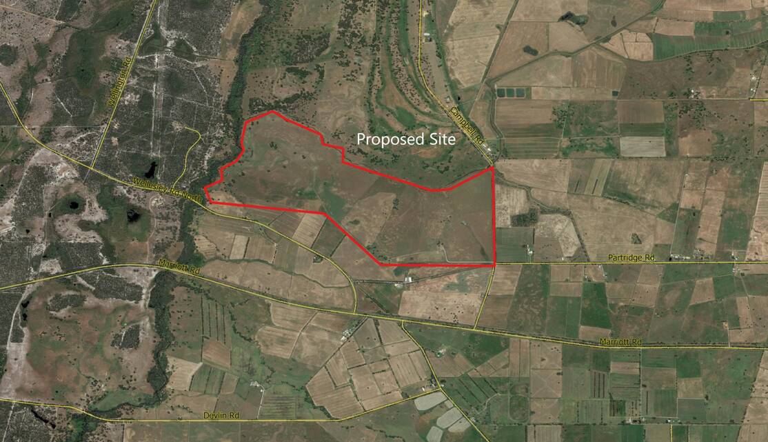 The proposed location for the Benger Solar Farm Project. Photo: Supplied. 