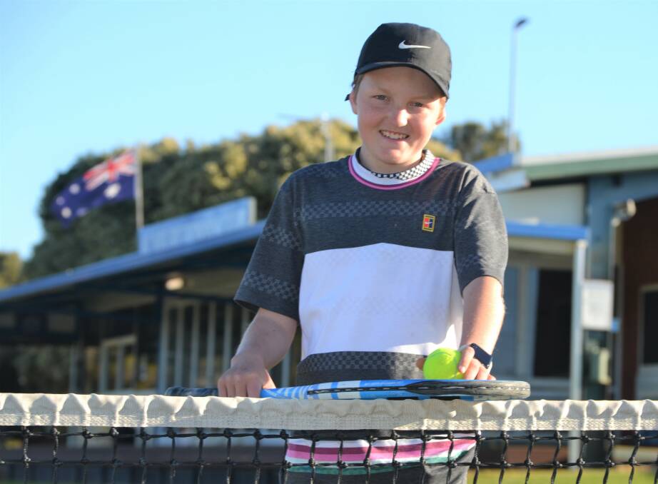 Smashing success: Korbin Priestley, 11, will compete in the 2019 School Sport WA Bruce Cup Tennis Championships. Photo: Thomas Munday. 