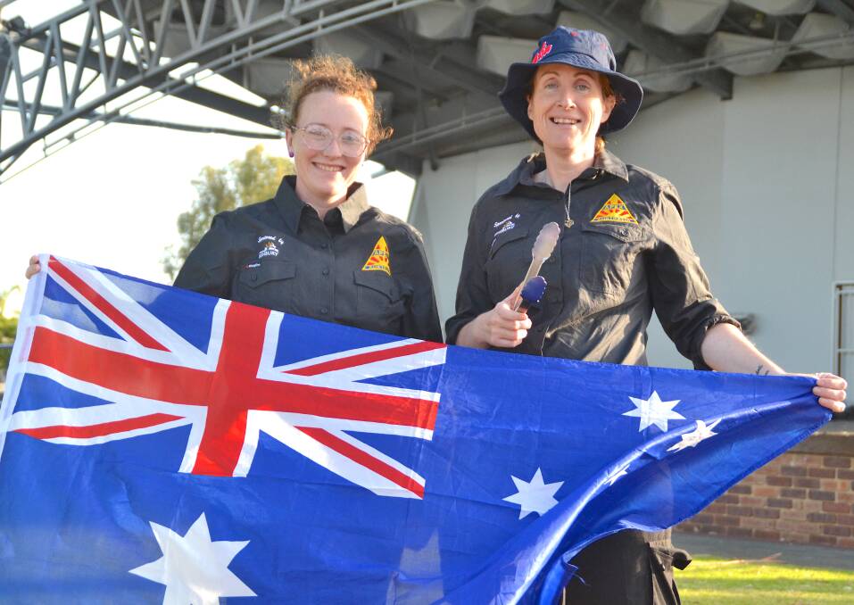 Australian spirit: Apex Club of Bunbury Koombana team member Skye Morton and president Stacey Hearn. Photo: Thomas Munday. 