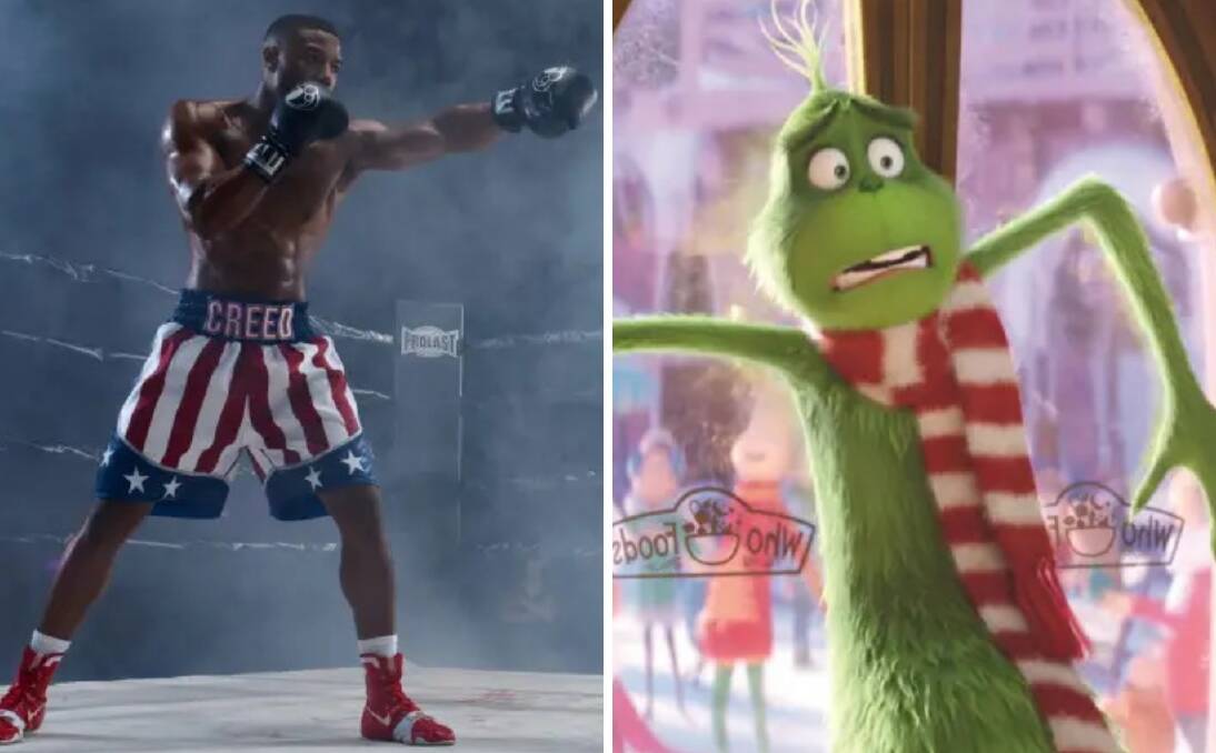Creed II and The Grinch are in cinemas now. Photos: Supplied. 