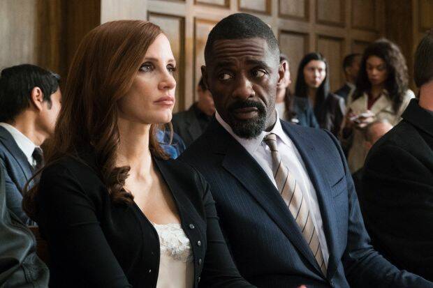 The scene: Jessica Chastain and Idris Elba star in crime-drama Molly's Game, written and directed by Aaron Sorkin. Photo: Supplied. 