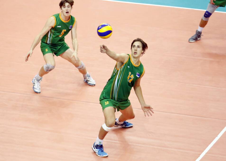 A smashing time: Tom Heptinstall represented Australia in this year's Asian Men's Under 20 Volleyball Competition earlier this month. Photo: Supplied. 