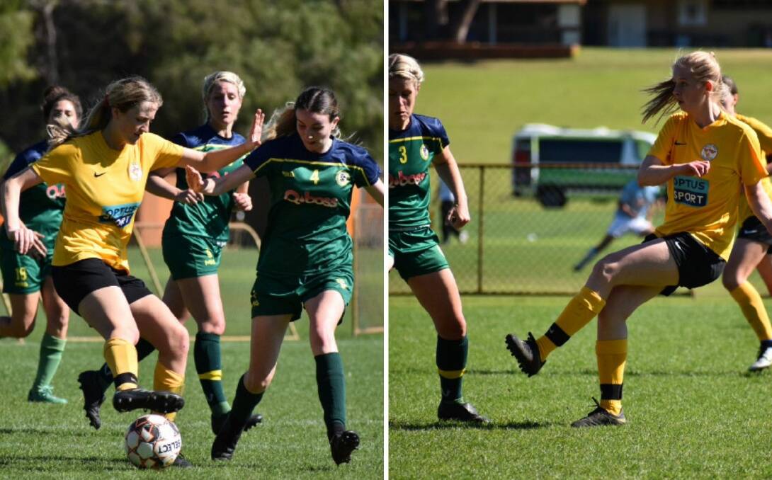 Superstars: Asha McClurg and Shauna Wetherell starred for the South West Phoenix Firebirds on Sunday afternoon. Photos: Supplied. 